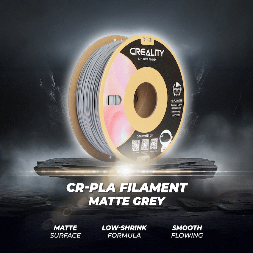 Creality CR-PLA Filament - Matte Grey 1kg image 4