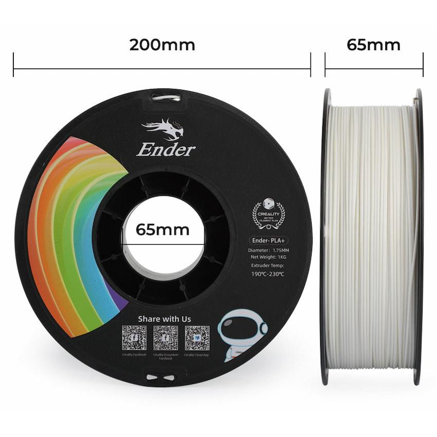 Ender PLA+ Filament - White - 1kg - Image 5