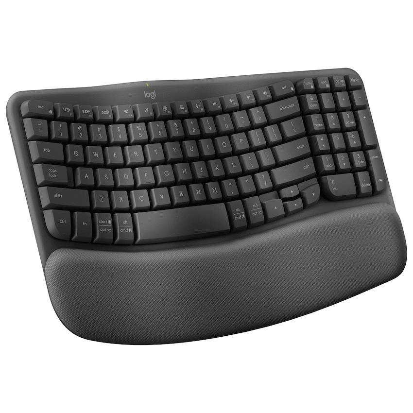 Logitech(R) Wave Keys Wireless Ergonomic Keyboard - Graphite