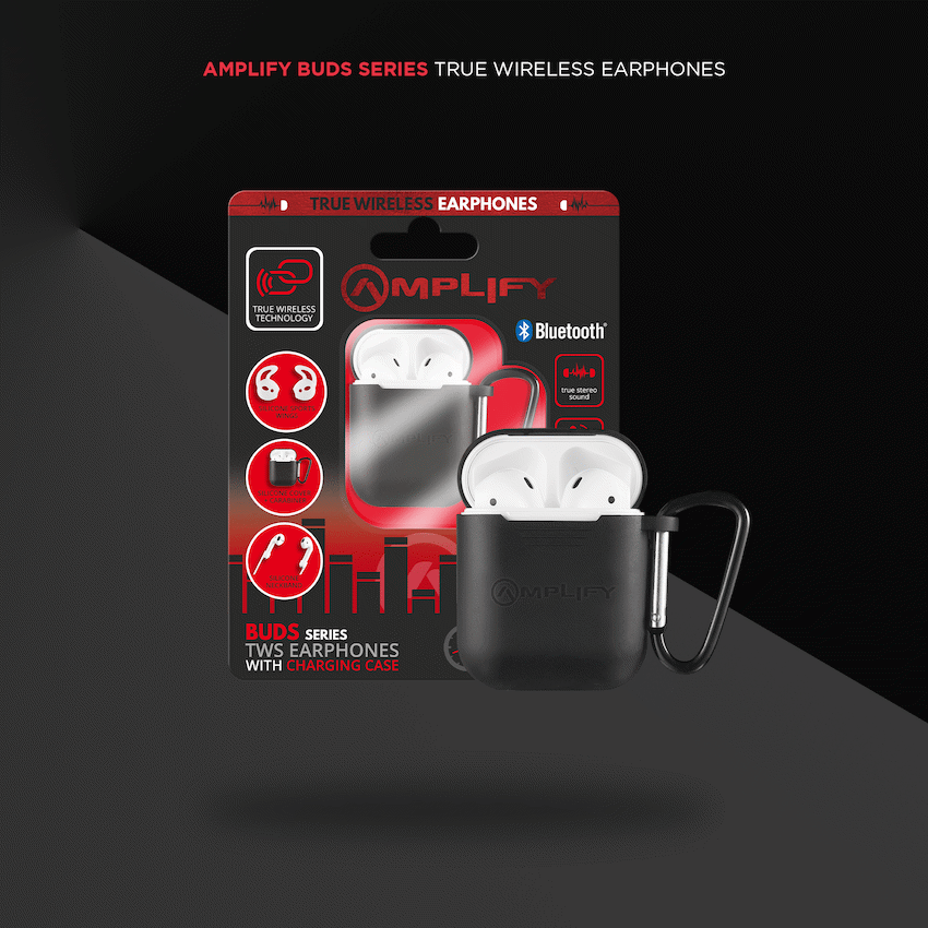 Amplify Buds Series True Wireless Earphones with Silicone Accessories - Black - Image 6