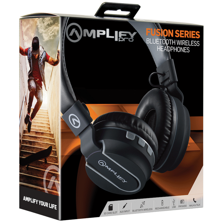 Amplify Fusion Series Bluetooth Headphone - Black/Grey image 2