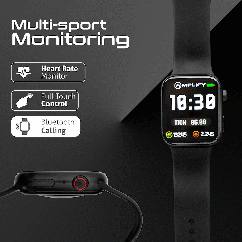 Amplify Challenge Series Square Smartwatch - Black - Image 3