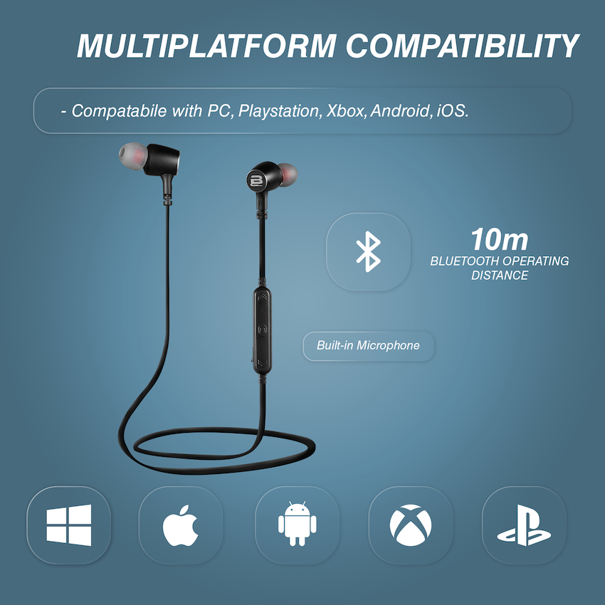 Bounce Tango Bluetooth Earphones - Black/Gunmetal image 2
