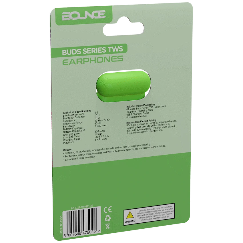 Bounce Buds Series True Wireless Earphones - Watermelon image 2
