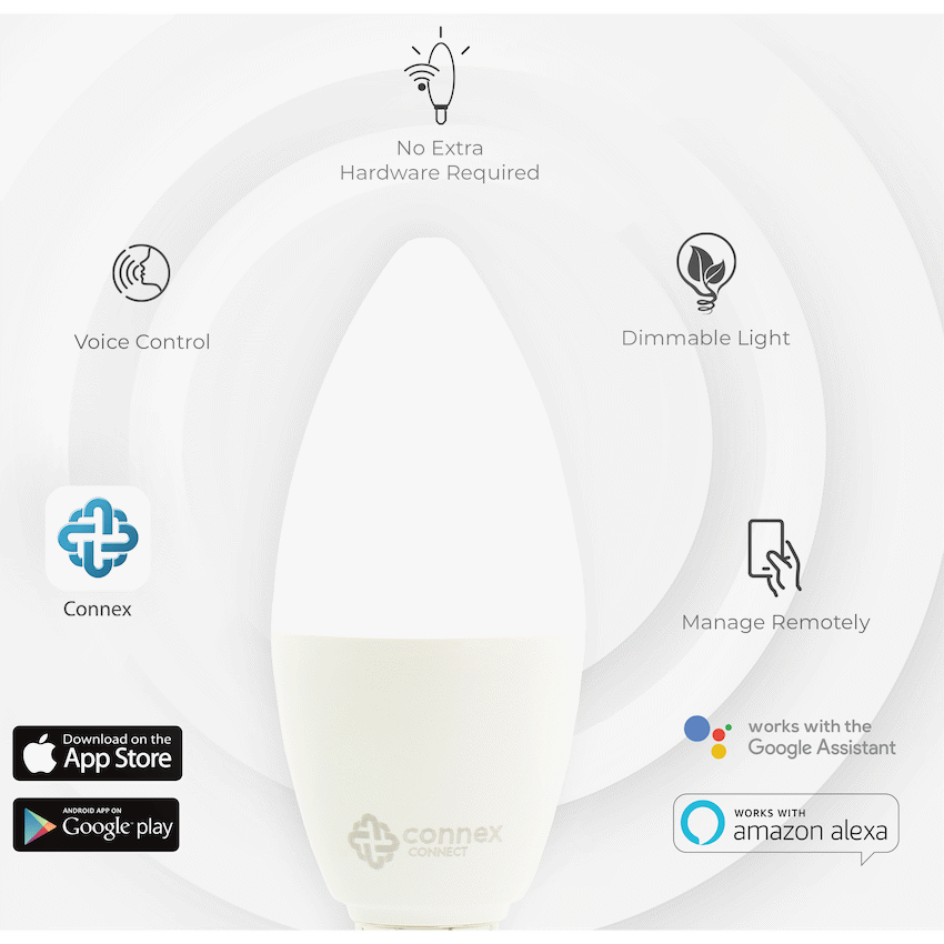 Smart WiFi Bulb 4.5W LED White Candle Bayonet image 3
