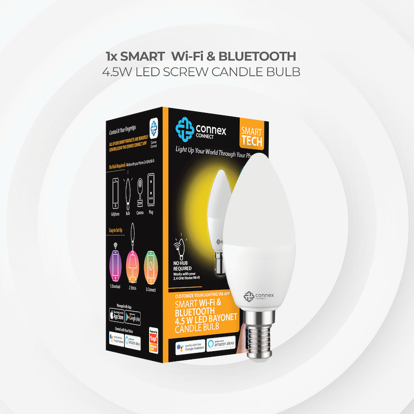 Smart WiFi Bulb 4.5W LED White Candle Bayonet image 5