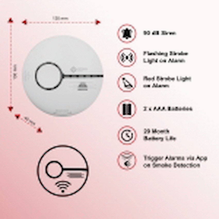 Smart Wi-Fi Smoke Detector Alarm Twin Pack image 3