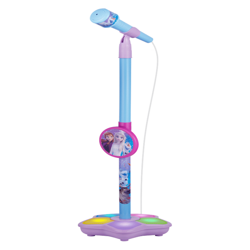 Disney Frozen Auxiliary Star Karaoke Microphone Stand with Colourful Lights