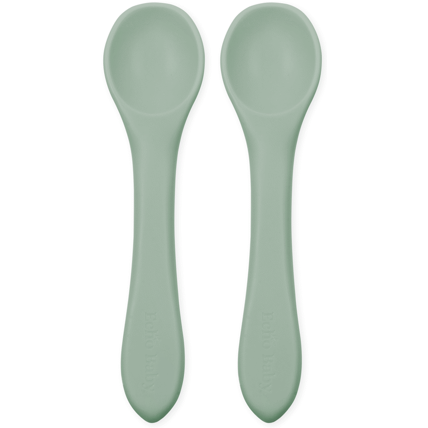 Echo Baby Silicone Feeding Spoons 2-Pack - Sage
