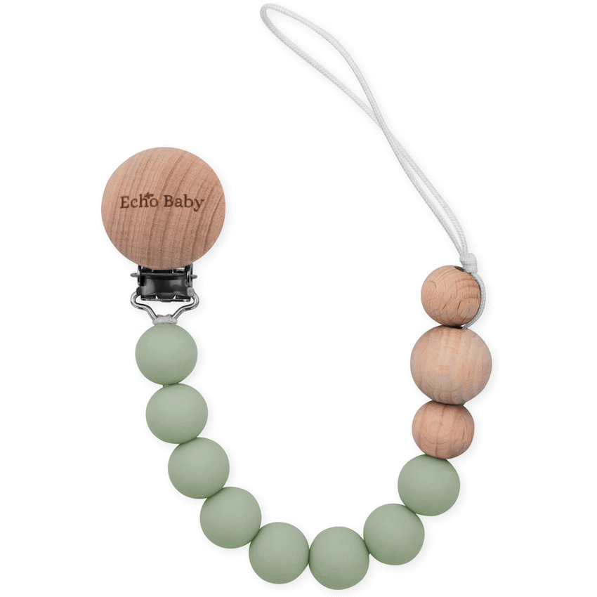 Echo Baby Silicone Dummy Clip - Sage