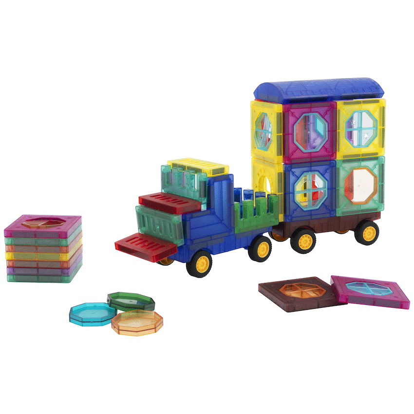 43 Magnetic Tiles with Windows and Car Parts - Image 2