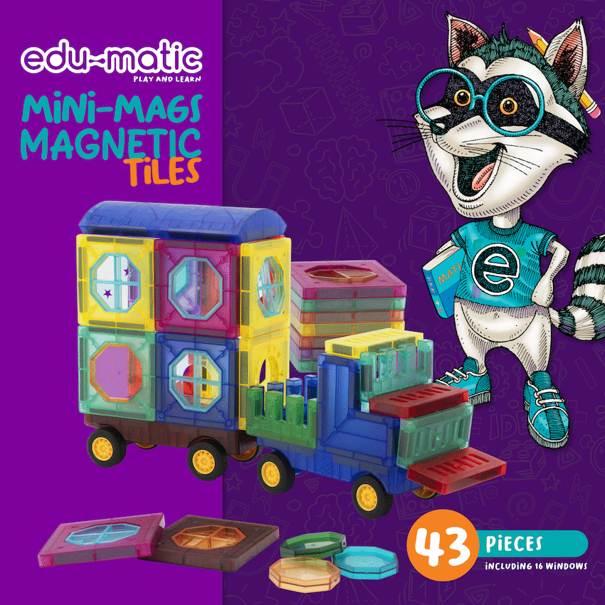 43 Magnetic Tiles with Windows and Car Parts - Image 3