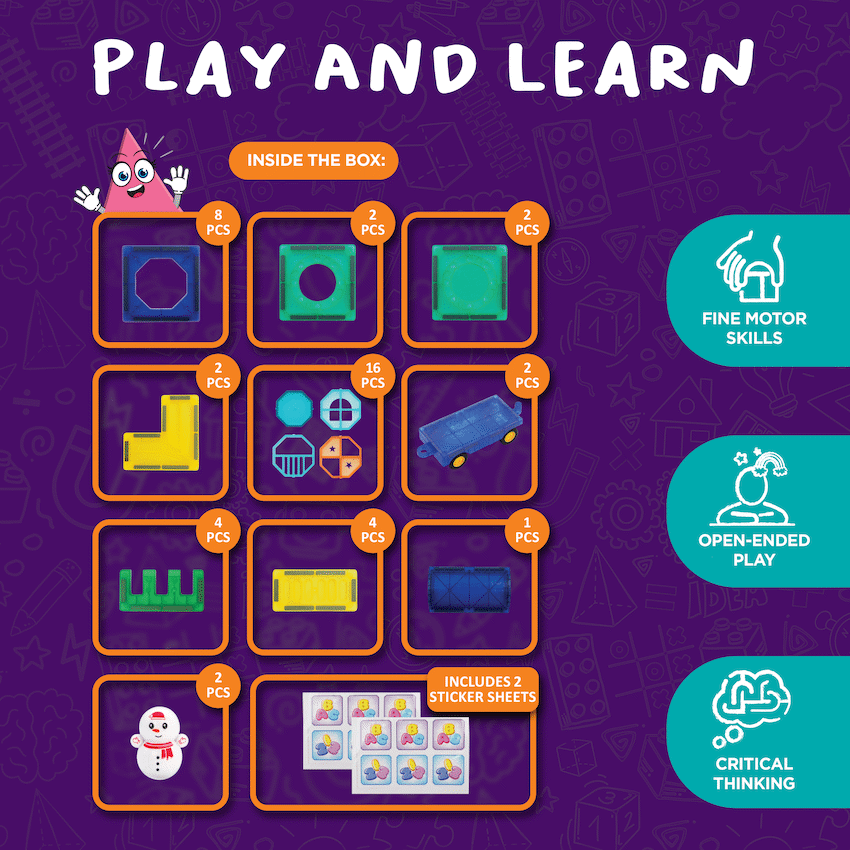 43 Magnetic Tiles with Windows and Car Parts - Image 4