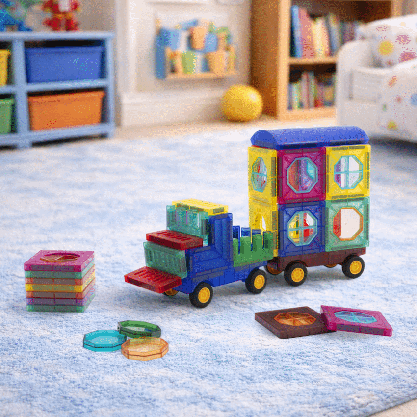 43 Magnetic Tiles with Windows and Car Parts - Image 5