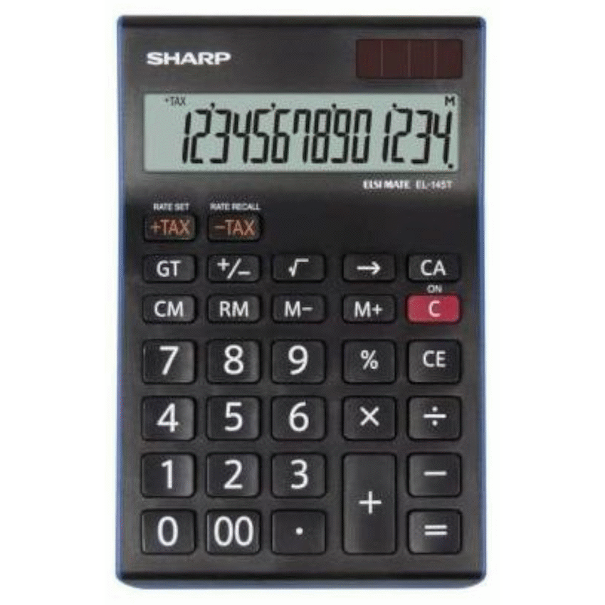 Sharp EL-145T Desk Calculator - 14 Digit Tax