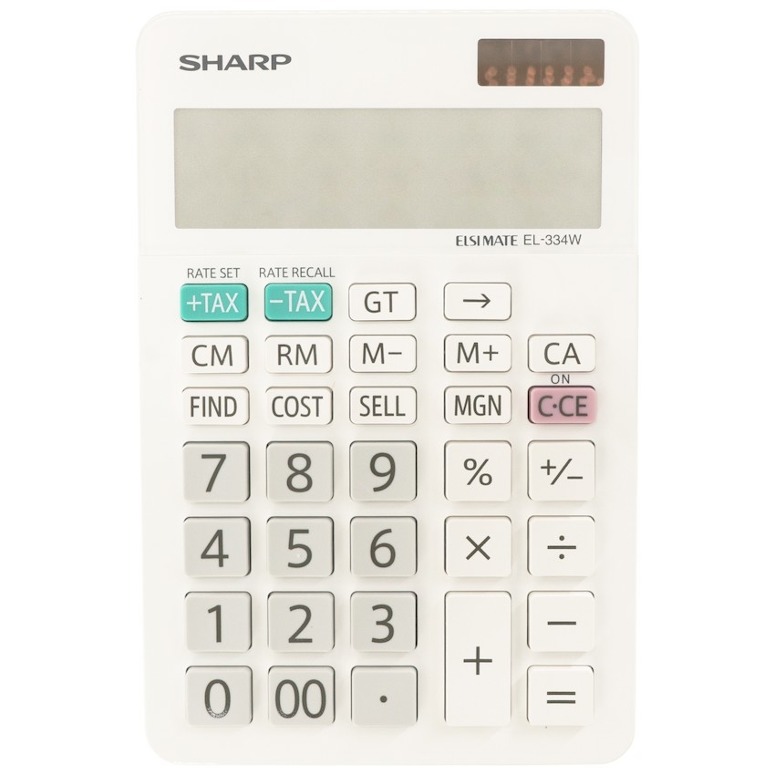 Sharp ElsiMate EL334WB - 12 Digit Desk Calculator
