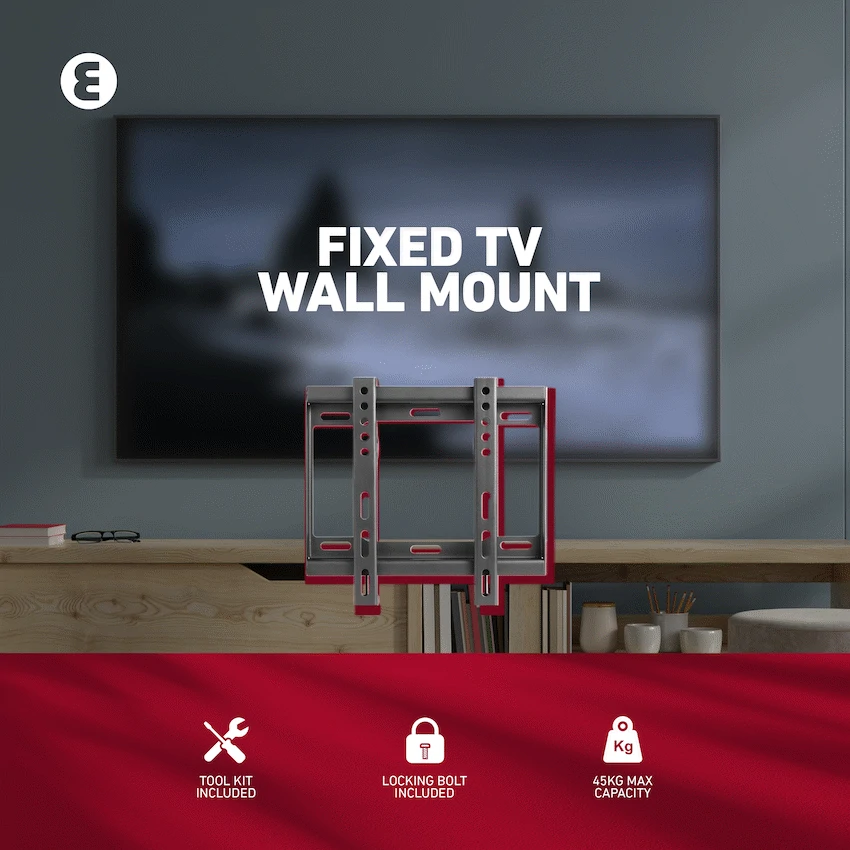 Ellies Solid series Fixed Tv Wall Mount For 23" - 42" TVs - Image 10