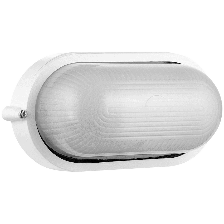 Ellies Illume Series - AC Oval Bulkhead - Aluminium + Glass - E27 Base - WT