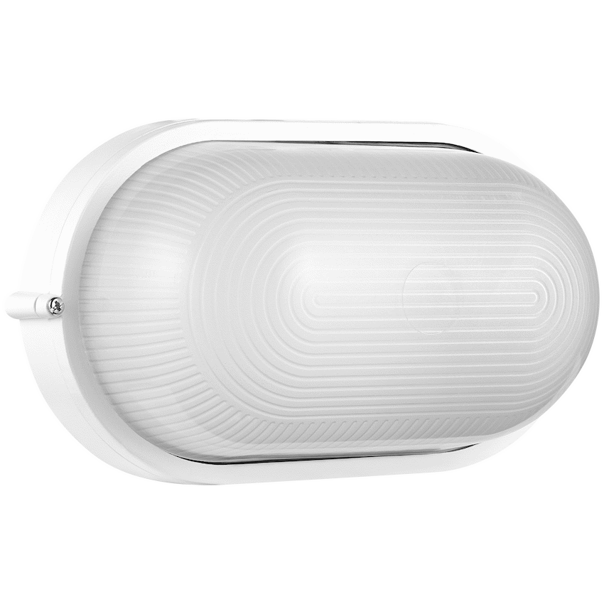 Ellies Illume Series - Large AC Oval Bulkhead - Aluminium + Glass - E27 Base -WT