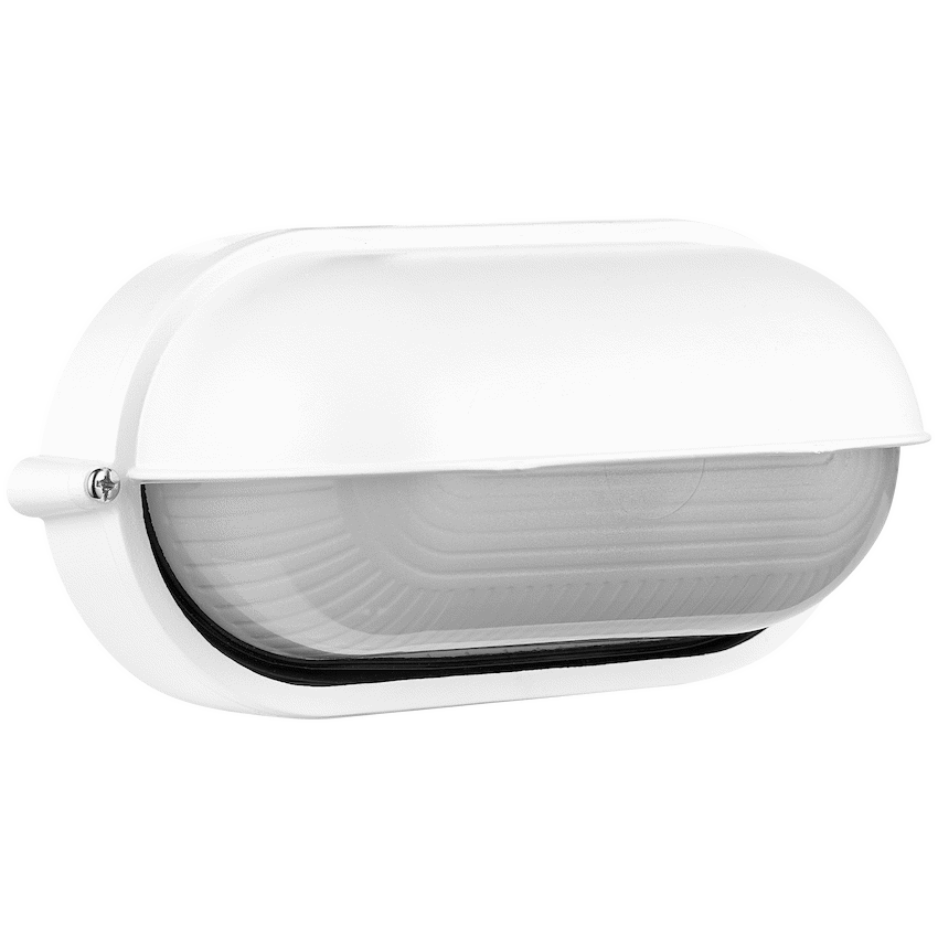 Ellies Arc Series - AC Oval Bulkhead - Aluminium + Glass - E27 Base -WT