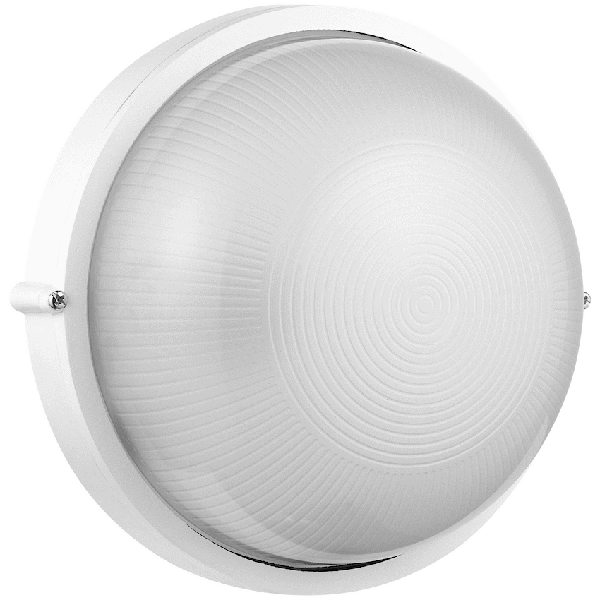 Ellies Illume Series - AC Round Bulkhead - Aluminium + Glass - E27 Base -WT
