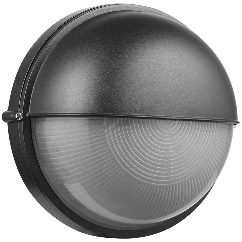 Ellies Arc Series - Large AC Round Bulkhead - Aluminium + Glass - E27 Base -BK