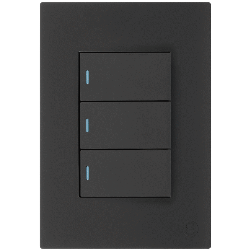 Ellies 3 Lever 1 Way Switch 2x4 (60mmx100mm) -BK