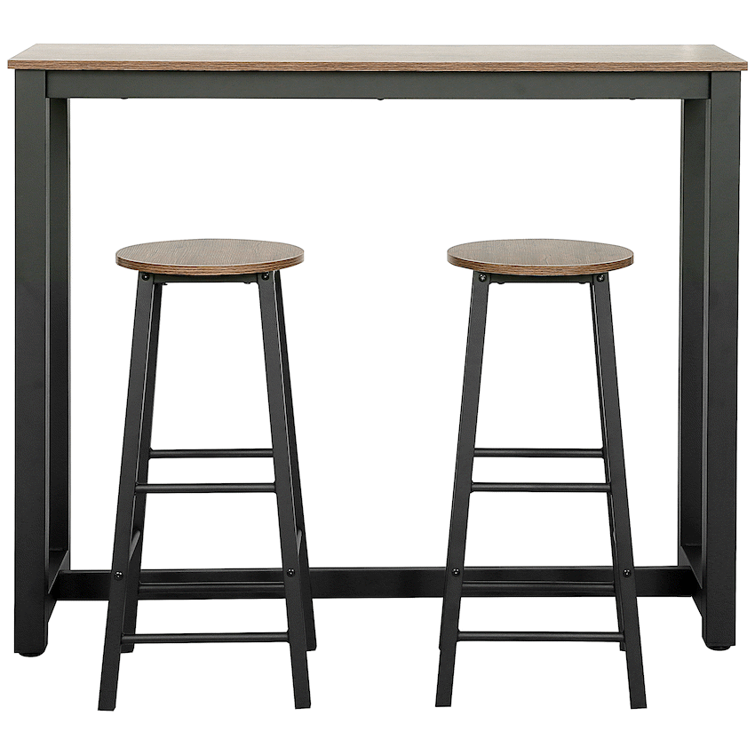 Chenin 3-Piece Bar Table & Stool Set – Chestnut