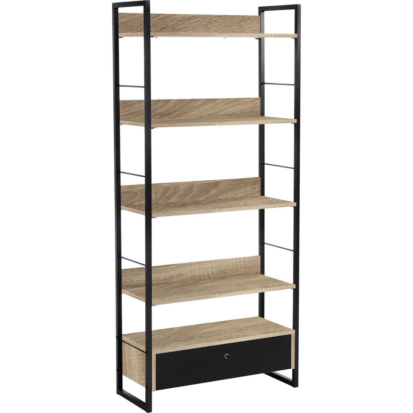 Everfurn Baltic Wide Bookshelf with Large Drawer