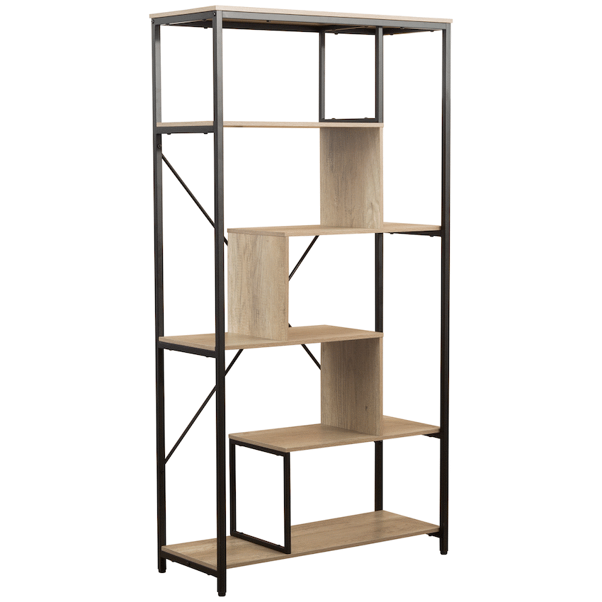 Everfurn Vector Large Bookshelf with Steel Frame
