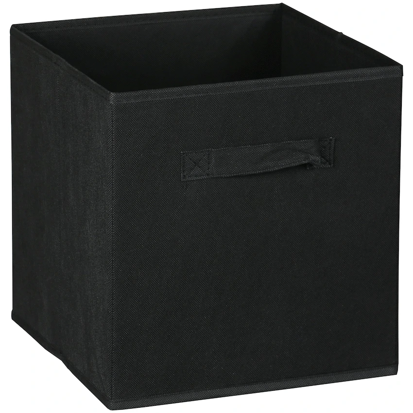 Everfurn Storeman Black, Collapsible Fabric Organiser Storage Basket - 10 Pack