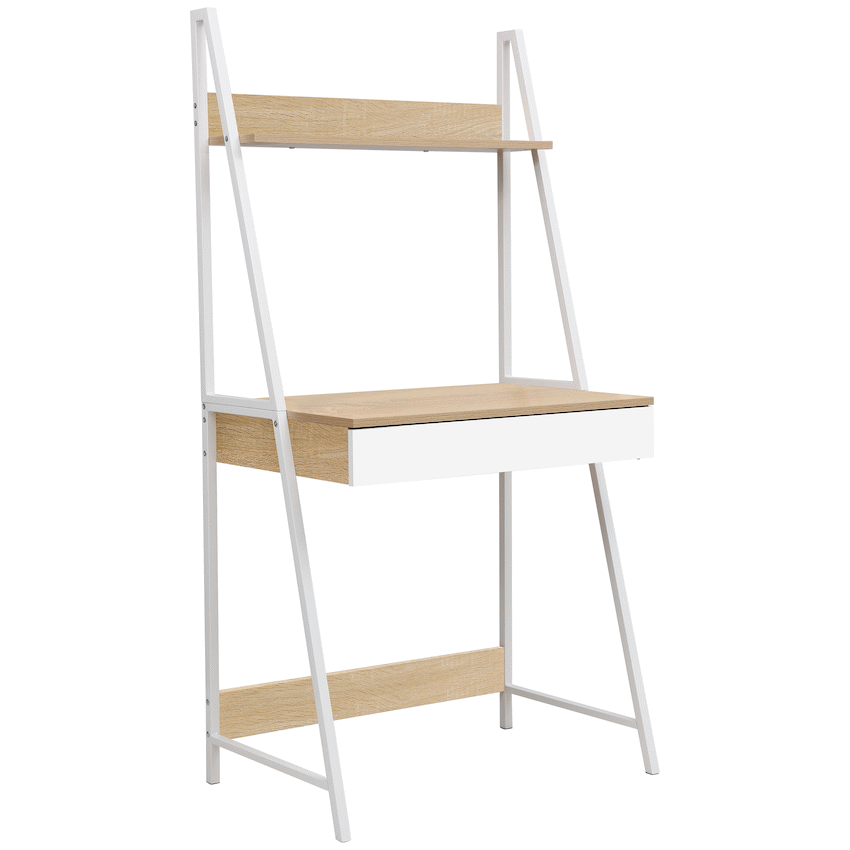 Everfurn Belle Desk with Large Drawer and Storage Shelf