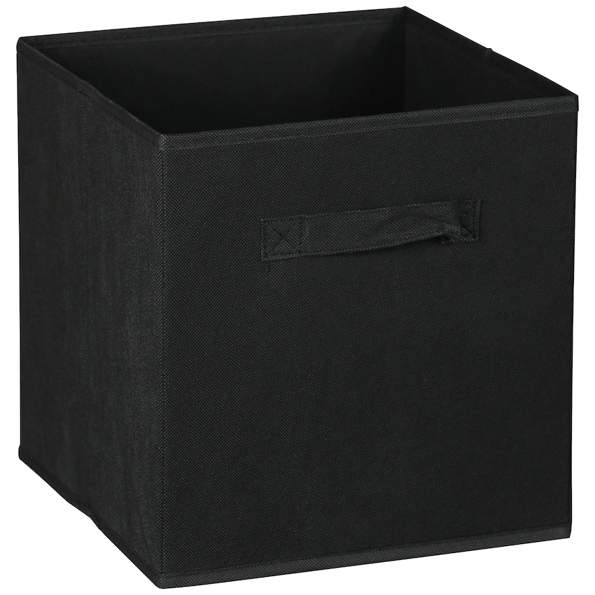 Everfurn Storeman Black, Collapsible Fabric Organiser Storage Basket - 5 Pack
