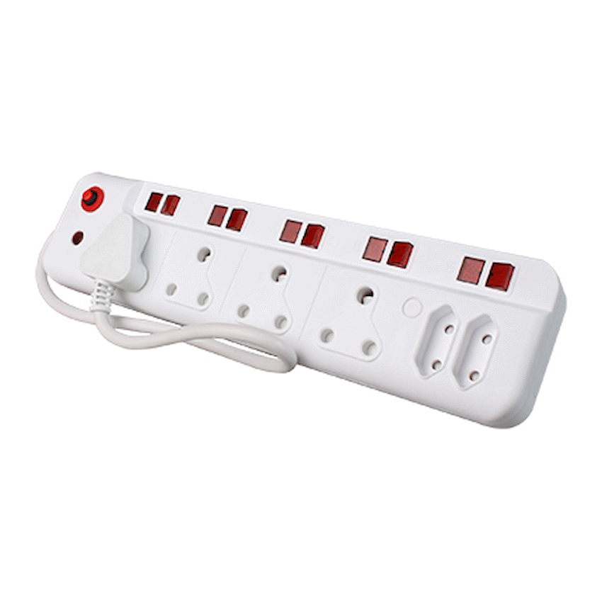 Ellies 6 Way Multiplug With Illuminated Switches