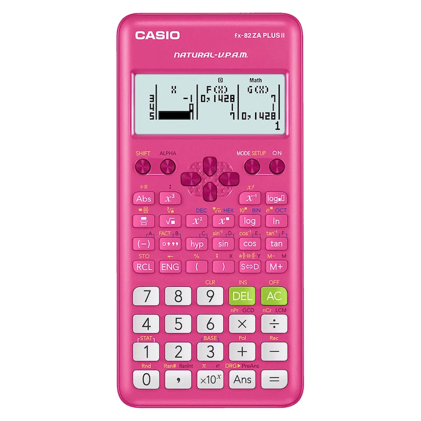 Casio FX-82 ZA Plus II Calculator - Pink