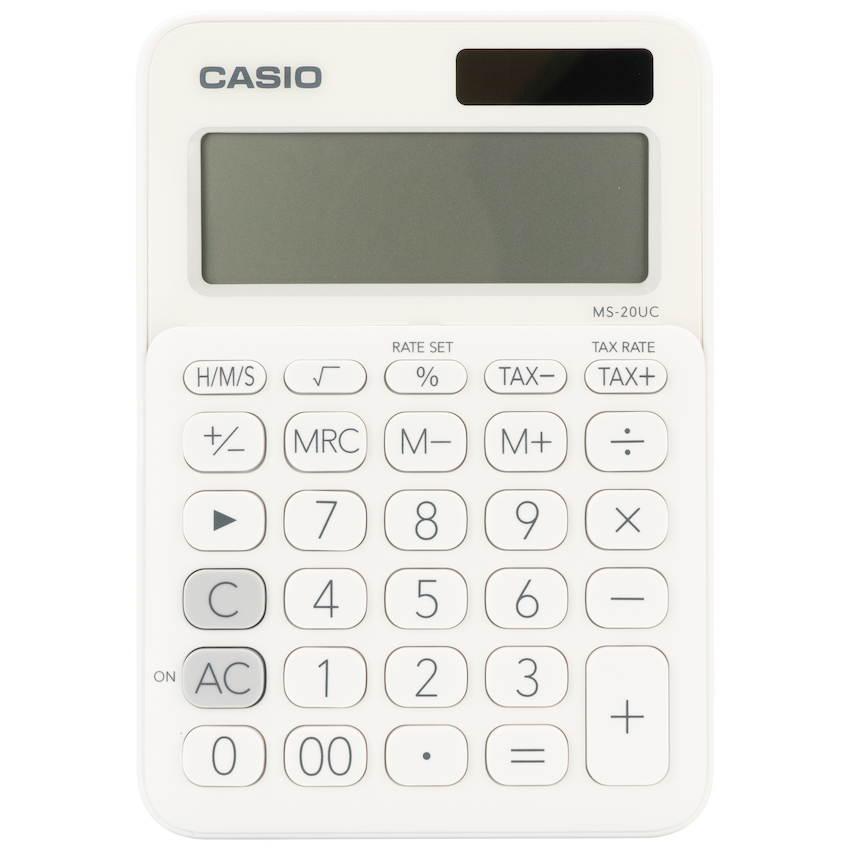 Casio MS-20UC - Desktop calculator 12 Digit - White