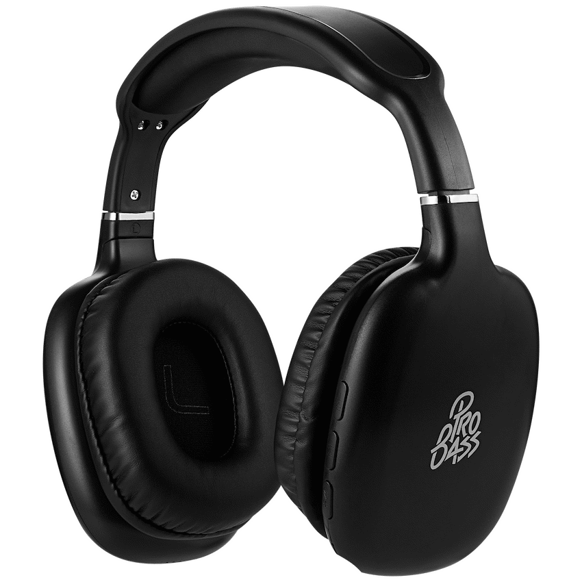 Pro Bass Retro Bluetooth Wireless Headphone with PU Case - Black