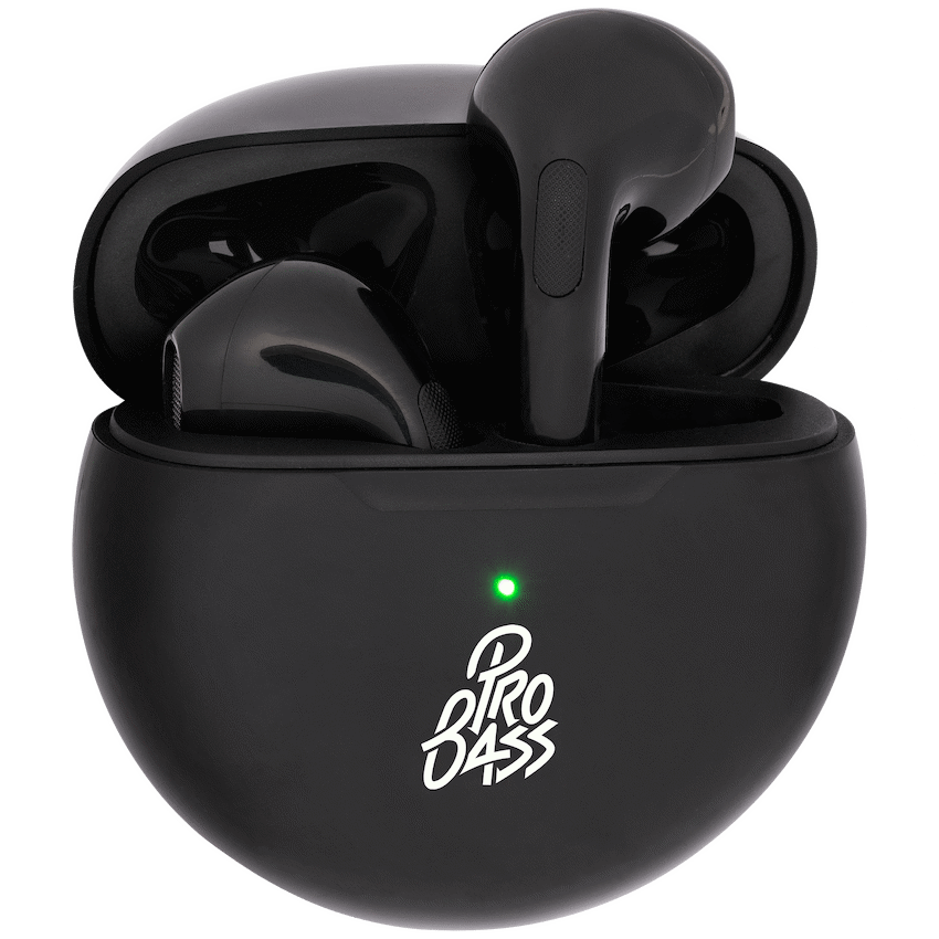 Pro Bass Future Series True Wireless Earphones with Charging Case - Black