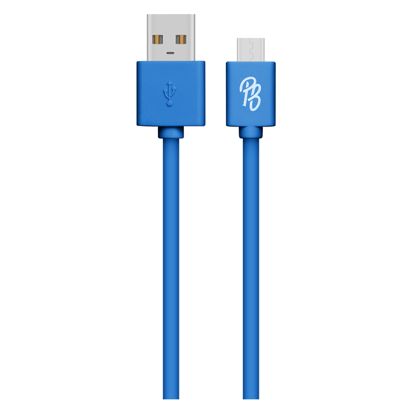 Pro Bass Power Series Boxed Round Micro USB Cable - Blue