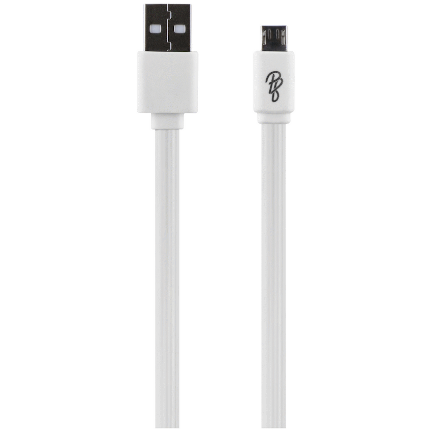 Pro Bass Energize Series Packaged Micro USB Cable - White