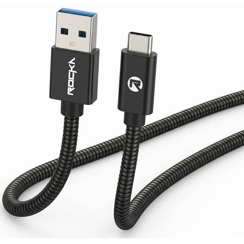 Rocka Blitz Series USB Type-C to USB 3.0 Cable 1.5m - Black Metal Flexi