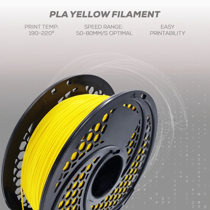 PLA Yellow Filament 1kg, 1.75mm image 4