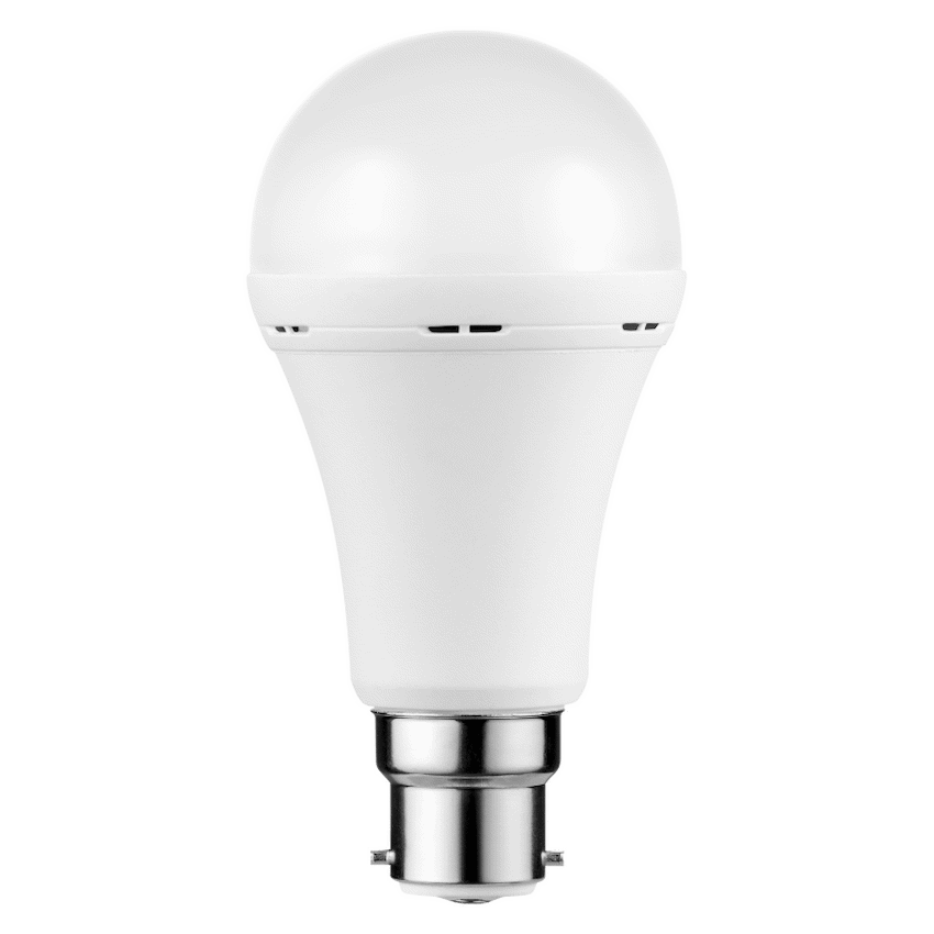 Switched 9w A60 Rechargeable LED Light Bulb - B22 - Cool White