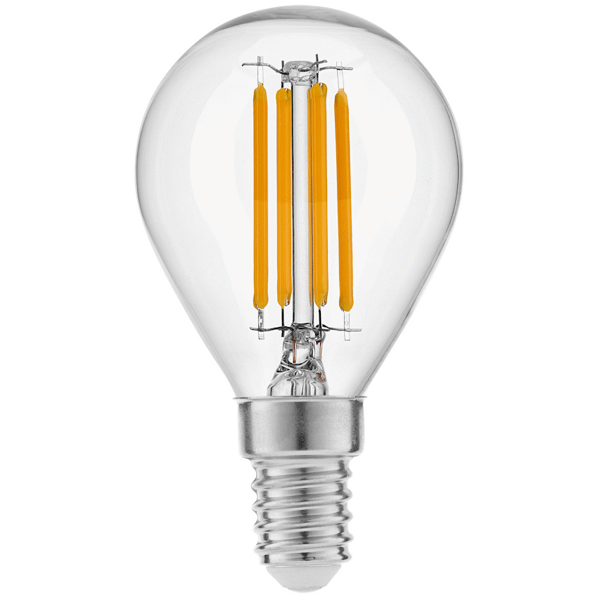 Switched 4W G45 Golfball Clear LED Filament Bulb - E14 - WW