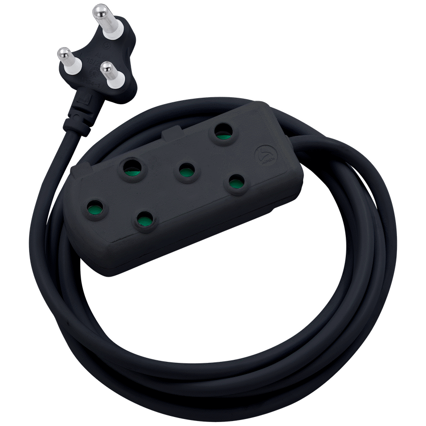 Switched Heavy Duty Side by Side (SBS) Extension Leads 10m - BK