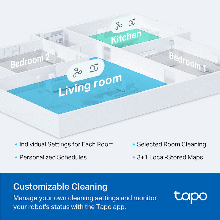 TP-Link Tapo RV20 Robot LIDAR Vacuum, 2600 mAh image 8