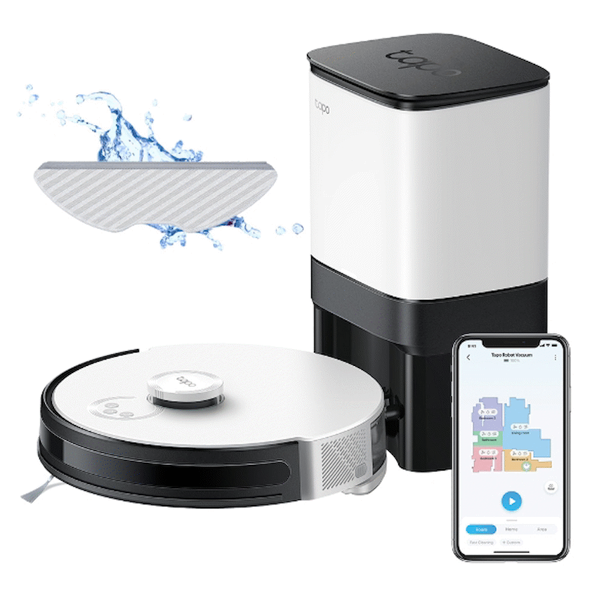 TP-Link Tapo RV30 Plus LIDAR Vacuum, Mop, Auto Empty, Gyroscope, 5000 mAh, 400 ml, 4L dust bag
