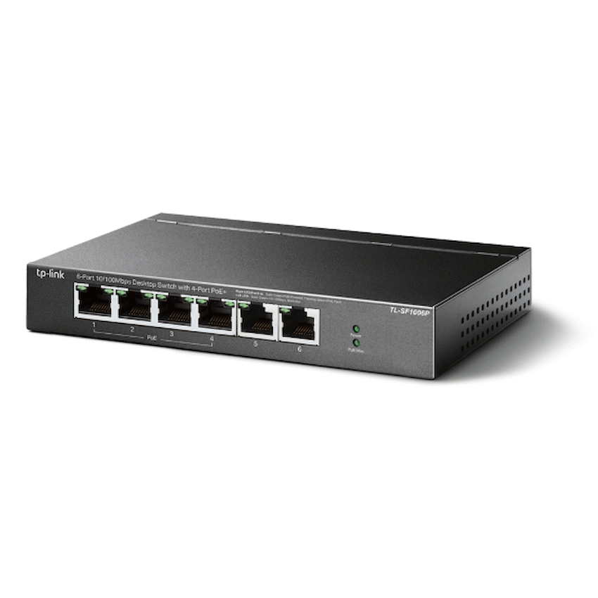TP-Link TL-SF1006P 6-Port 10/100Mbps Desktop Switch with 4-Port PoE+