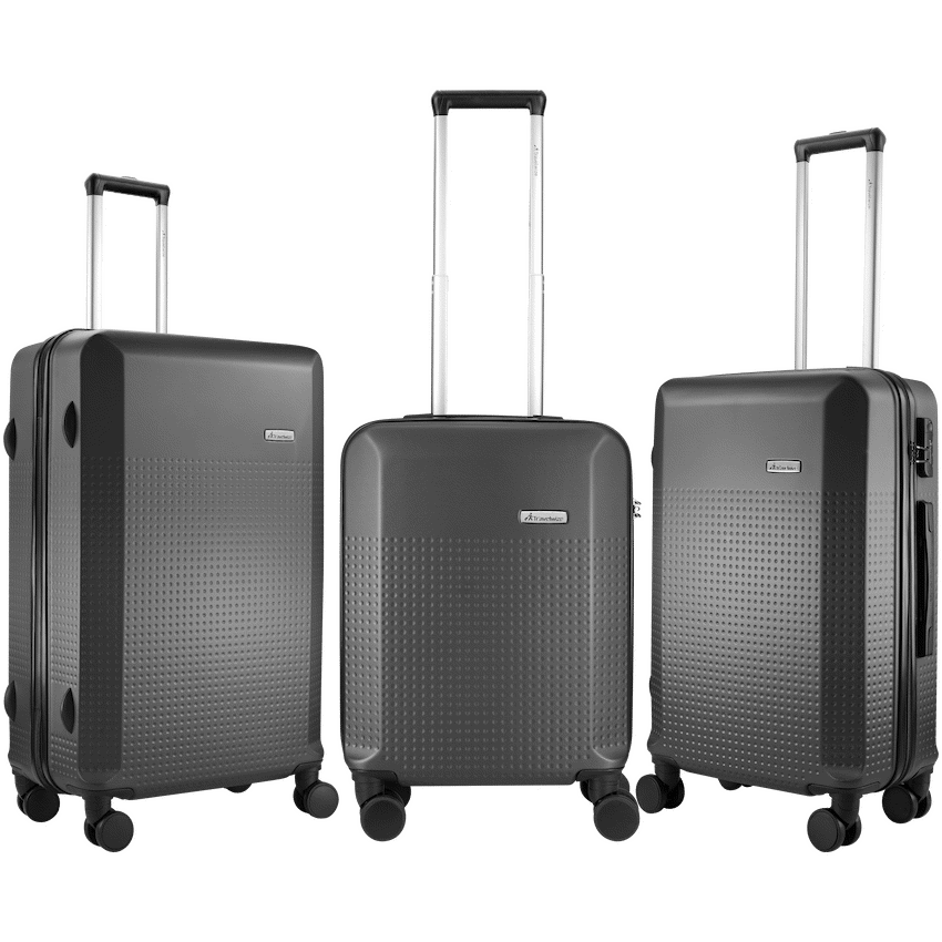 Travelwize Cyclone ABS 4-Wheel Spinner 3-Piece Luggage Set - Granite