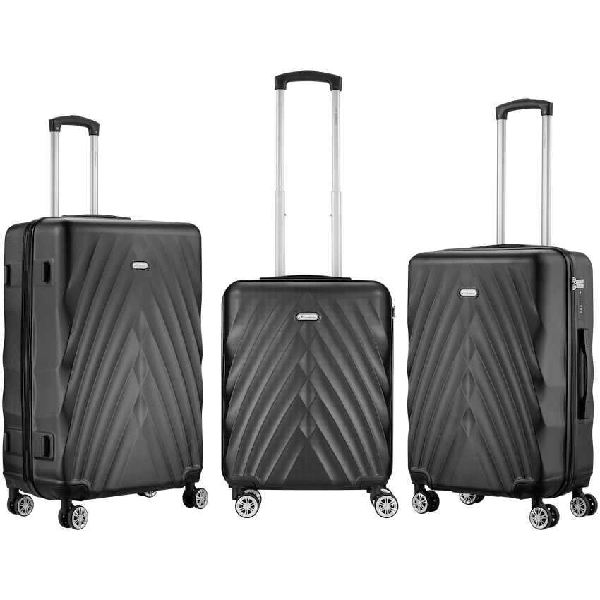 Travelwize Terra ABS 4-Wheels Spinner 3Pc Luggage Set Black